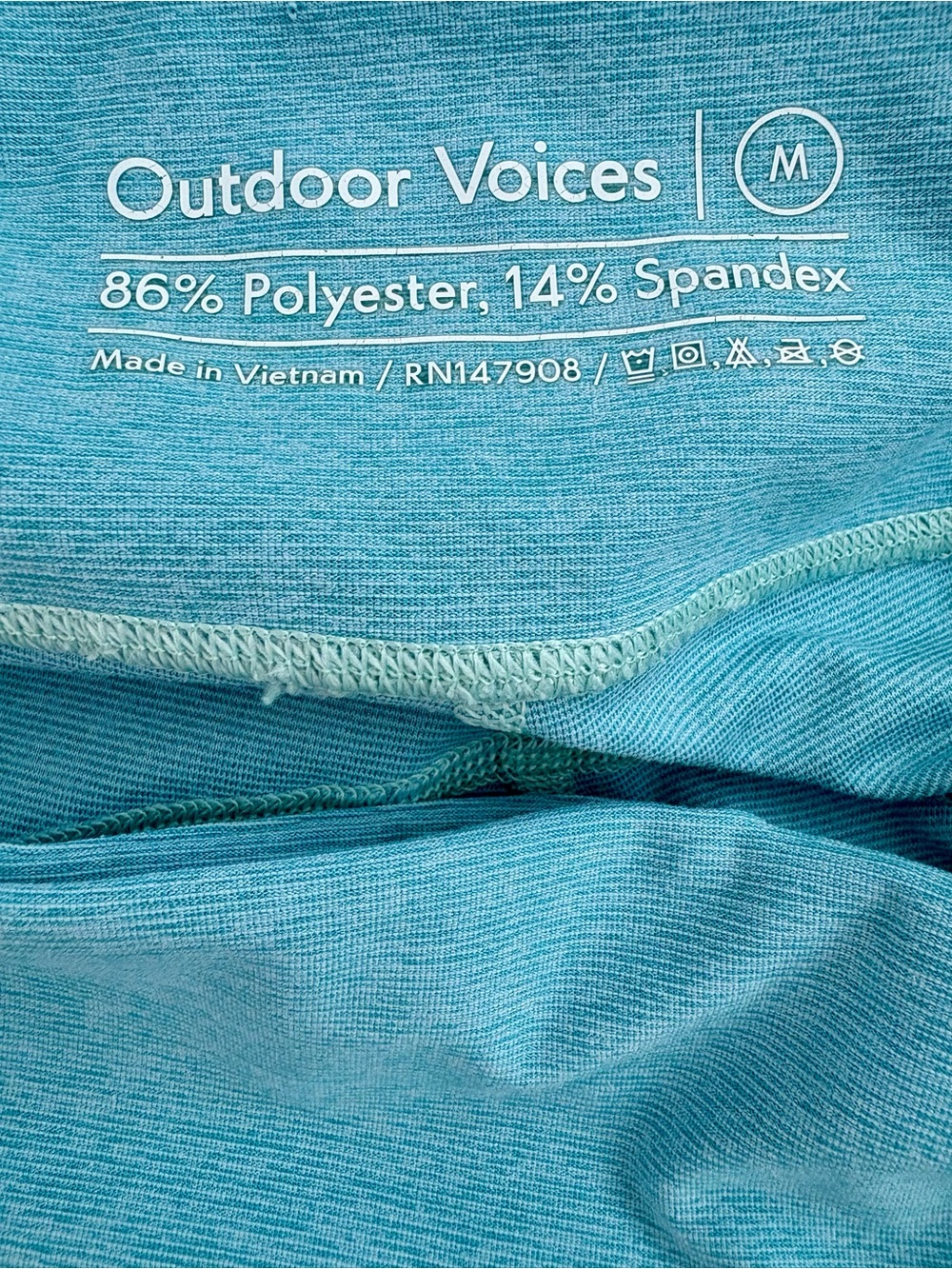 Outdoor Voices Women’s 3/4 Warmup Ocean Blue Leggings Size Medium Sku#59 - Picture 8 of 8